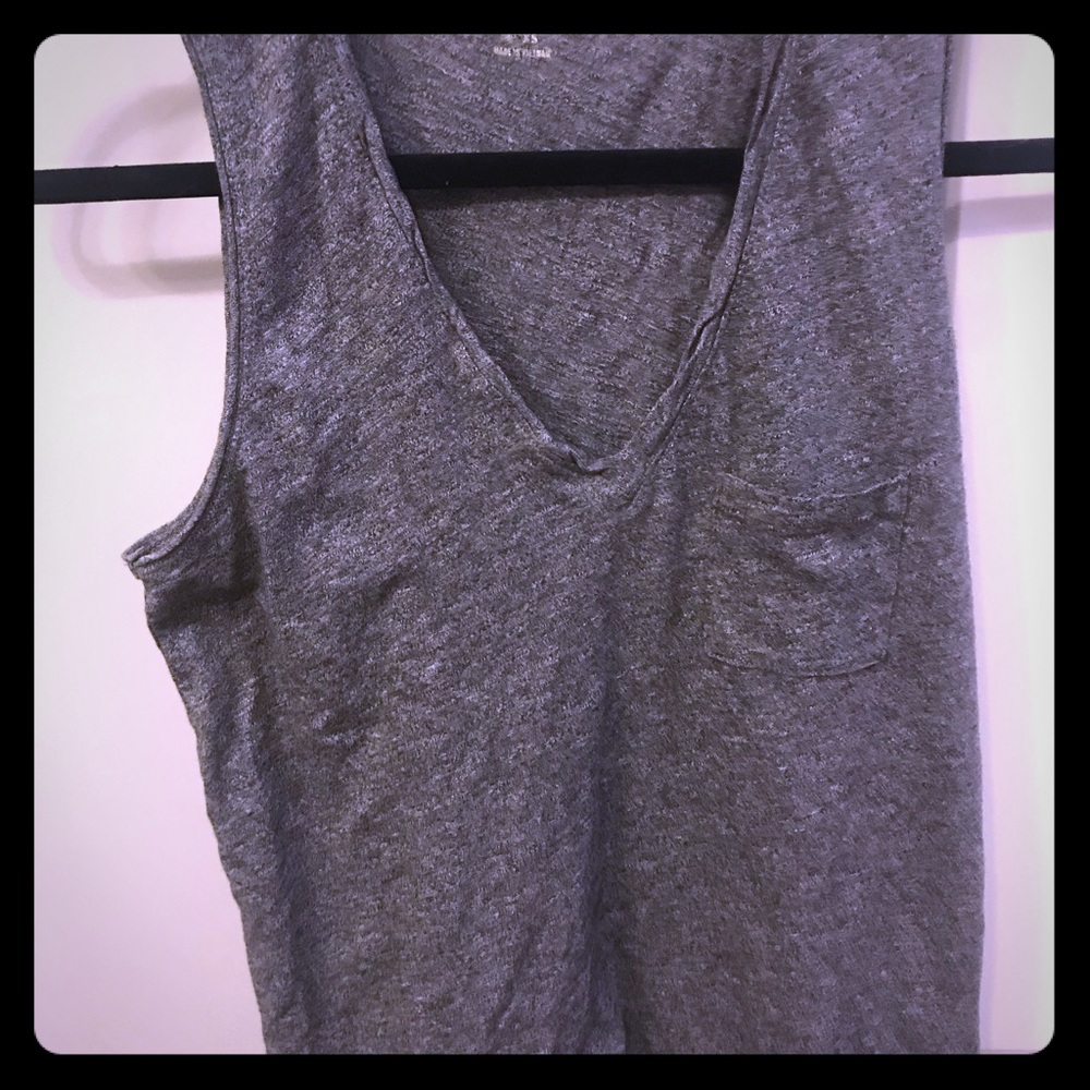 Grey slub v neck Madewell tank